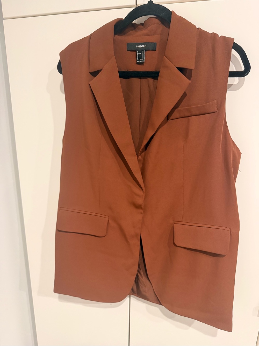 Forever 21 Womens Sleeveless Blazer Vest - Burnt Orange